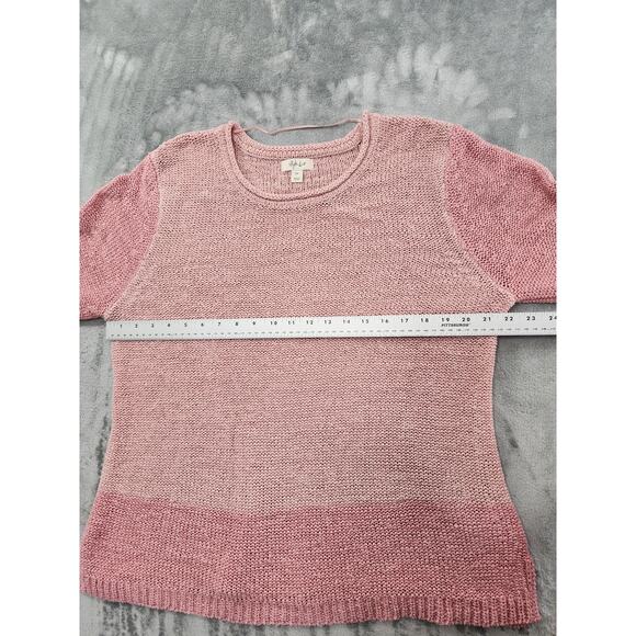 NEW Style&Co Scoop Neck Sweater Size XXL 2X Pink Tonal Color Block Open Stitch - Picture 9 of 11